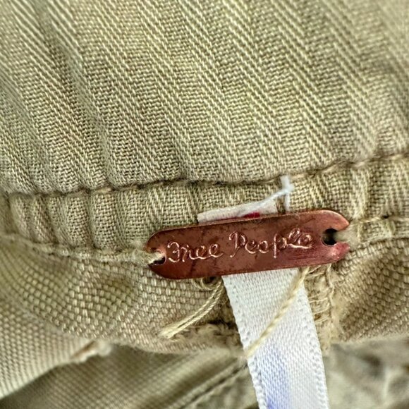 Free People We The Free Cleo Washed Chino Pants Business Boho Dark Khaki Women 6 - Picture 4 of 8